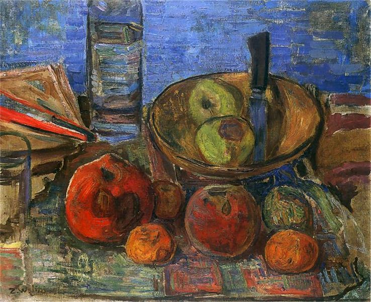 Still life with apples